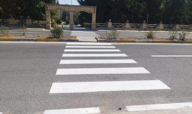 Şabran şəhərində yol nişanlanma işləri həyata keçirilib