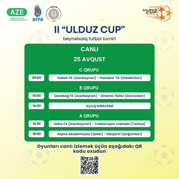 Qubada II “Ulduz Cup” beynəlxalq futbol turniri start götürür