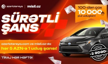 “Sürətli Şans” başladı: “Azərlotereya” ilə “Toyota Corolla” və pul mükafatları qazan!
