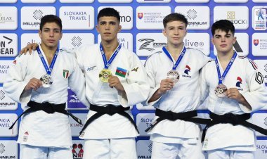 Bratislavada cüdo üzrə Azərbaycan millisinin 3 üzvü fəxri kürsüyə qalxıb