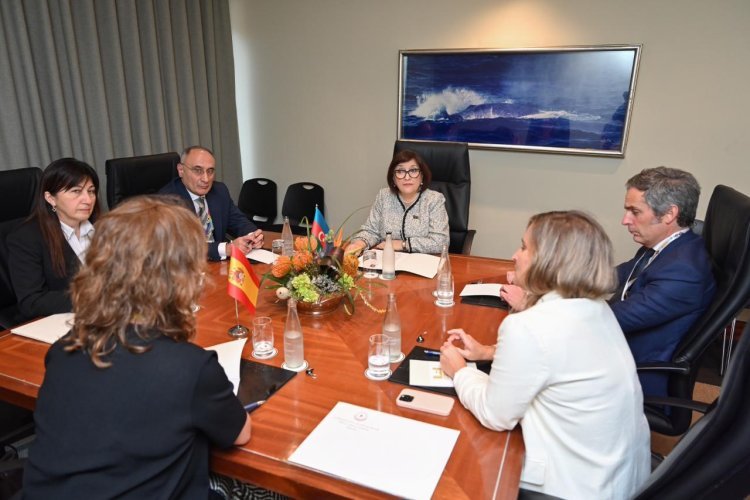 Milli Məclisin sədri Sahibə Qafarova İspaniya Krallığı Deputatlar Konqresinin sədri ilə görüşüb