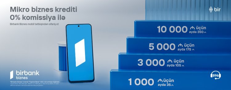 10 000 AZN kredit götür, aylıq cəmi 350 manat ödə – Birbank Biznes-dən sərfəli kredit kampaniyası