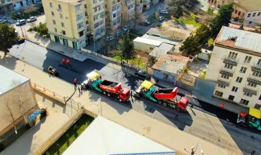 Sabunçu rayonunda Leyla Məmmədbəyova küçəsi təmir olunur